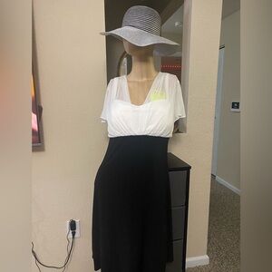 Tiana B. Black and White Midi Dress